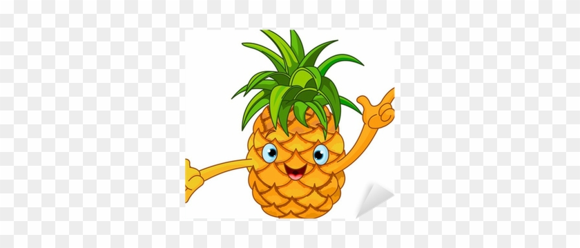 Cheerful Cartoon Pineapple Character Sticker • Pixers® - Pineapple Cartoons #629572