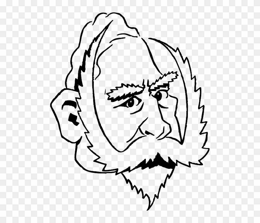 Outline, Face, Cartoon, Mustache, Kaiser, Wilhelm - Kaiser Wilhelm Ii Drawing #629639