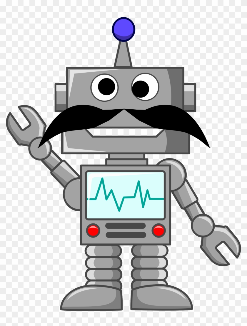 Mustache-bot - Happy Robot Shower Curtain #629662