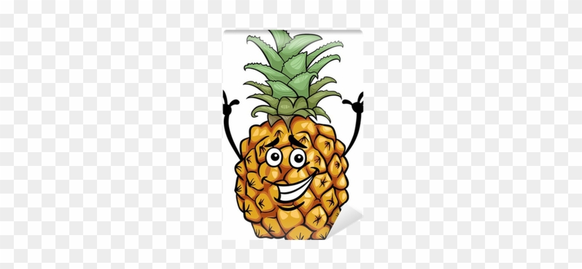 Funny Pineapple Fruit Cartoon Illustration Wall Mural - Pineapple Cartoon #629850