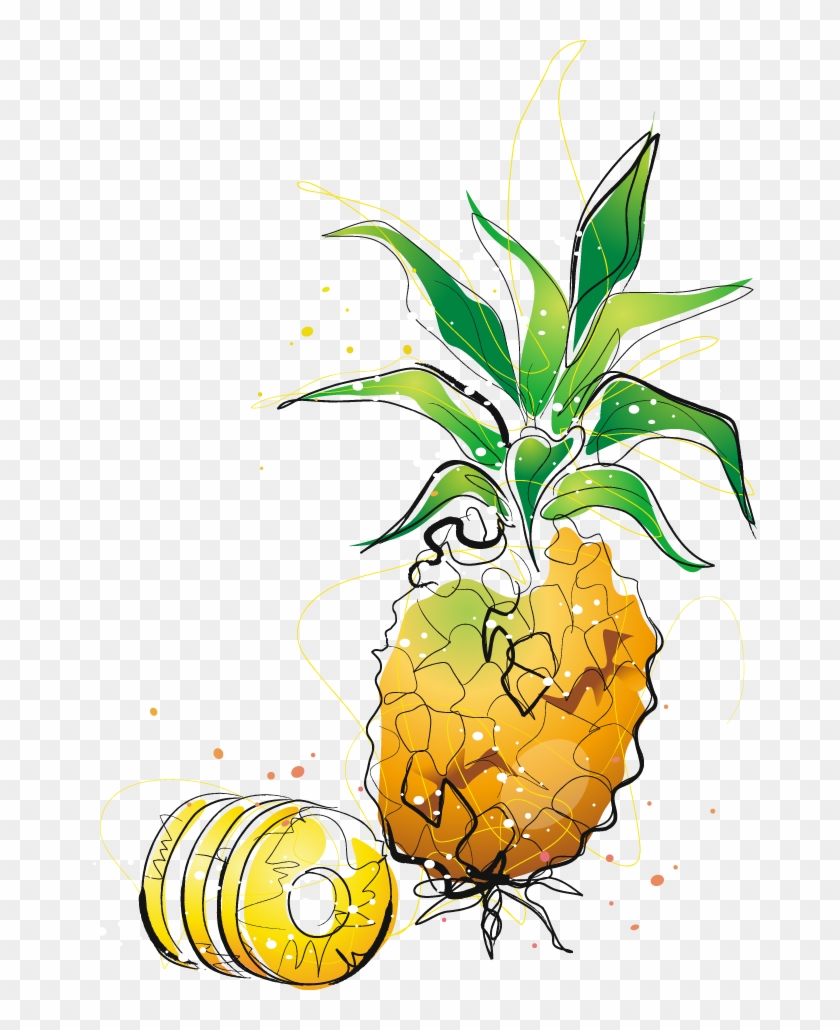 Pineapple Cartoon Drawing Clip Art - Watercolor Painting #629854