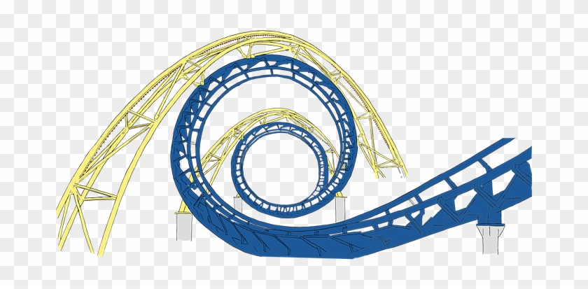 Roller Coaster Tracks Swirly Ride Park Diz - Roller Coaster Clipart #630804