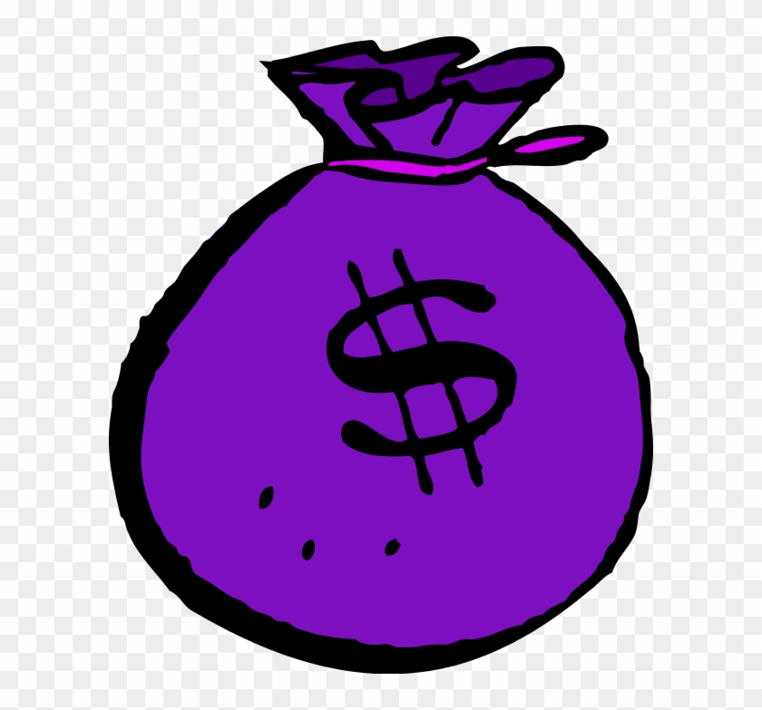 Money Clipart Purple - Black And White Money Clipart #630874