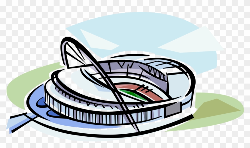 Vector Illustration Of Wembley Football Stadium, Wembley, - Wembley Stadium #631187
