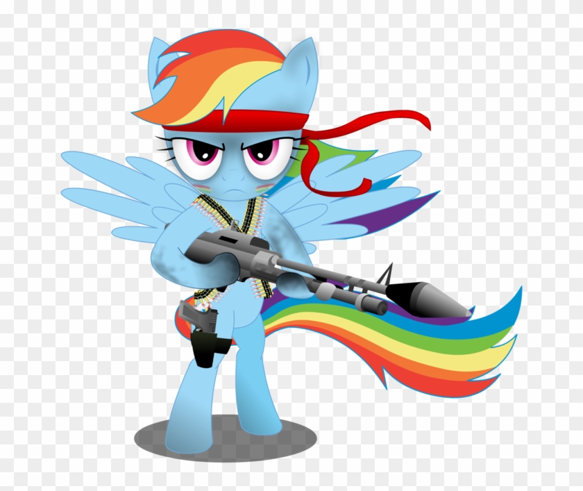 Gonein10seconds, Bandana, Bandolier, Bipedal, Gun, - Rainbow Dash With Guns #631569