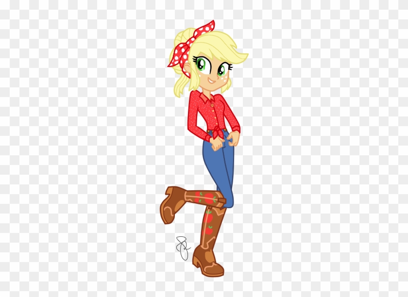 Alternate Hairstyle, Applejack, Artist - Mlp Equestria Girls Five To Nine #631614