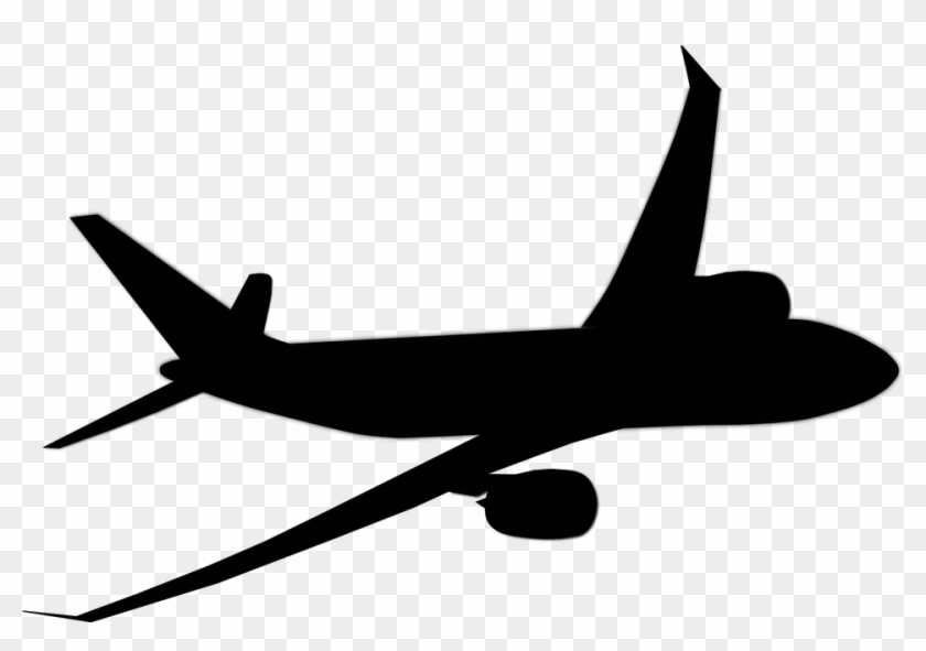 Plane Jet Airplane Aircraft Travel Transpo - Airplane Clipart Black And White #631840