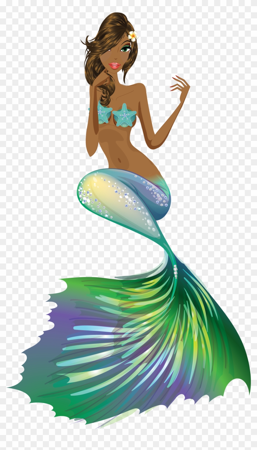 Mermaid Clip Art And Digital Paper, Fantasy Mermaid - Illustration #632072