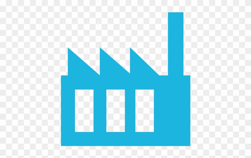 Factory Production Icon - Industry Icon Blue Png #632407