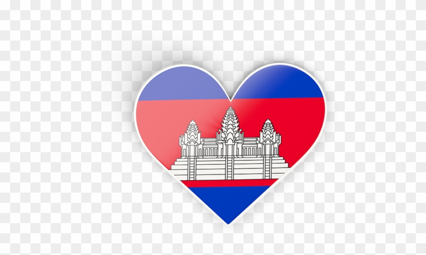Illustration Of Flag Of Cambodia - Heart Cambodia #632657