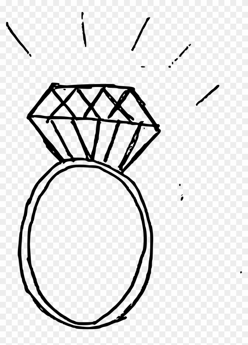 Big Image - Diamond Ring Drawing Png #633182