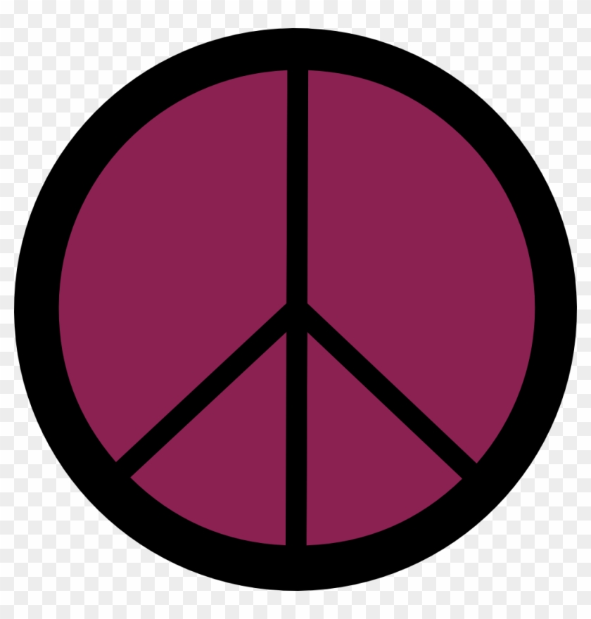 Retro Groovy Peace Symbol Sign Cnd Logo Violet Red - Make Love Not War Peace Sign #633701