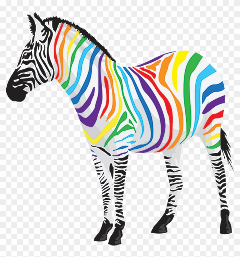 Your Emotions And Moods - Style And Apply Rainbow Zebra Wall Decal #633741