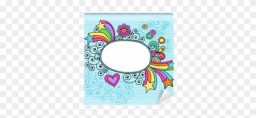 Psychedelic Oval Picture Frame Groovy Doodles Vector - Vector Graphics #633795