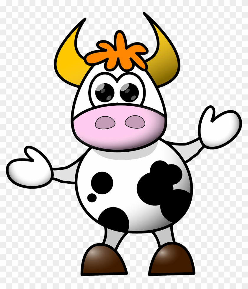 Cow Cartoon Funny Cute Dancing Isolated - Animated Cow #112188