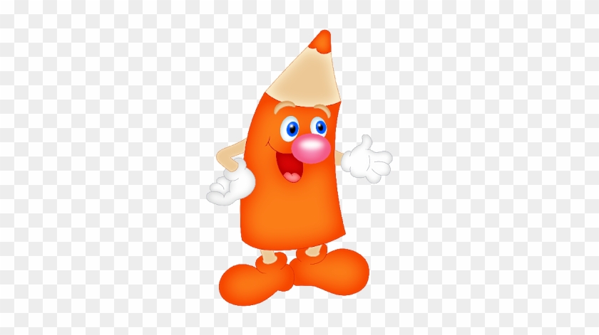 Crayon Clipart Funny - Orange Crayon Cartoon Clipart #112264