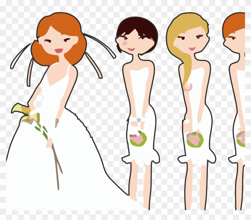 Funny Bridesmaid Cliparts - Bride And Bridesmaids Png #112278