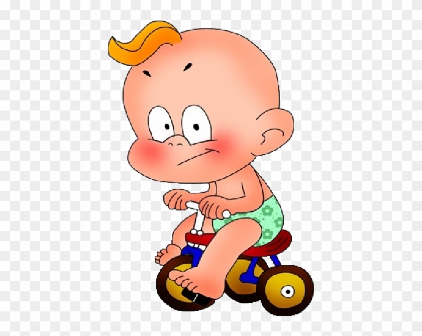 Baby Boy Cartoon Party Clip Art Images - Baby On Bike Cartoon #112291