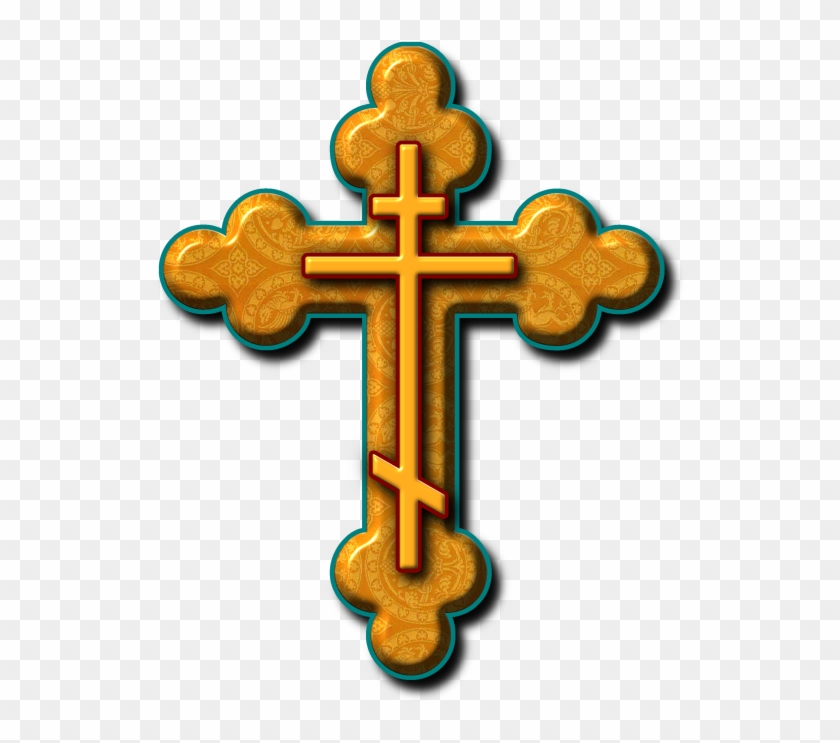 Gold Cross Clip Art At - Eastern Orthodox Cross Png #112899