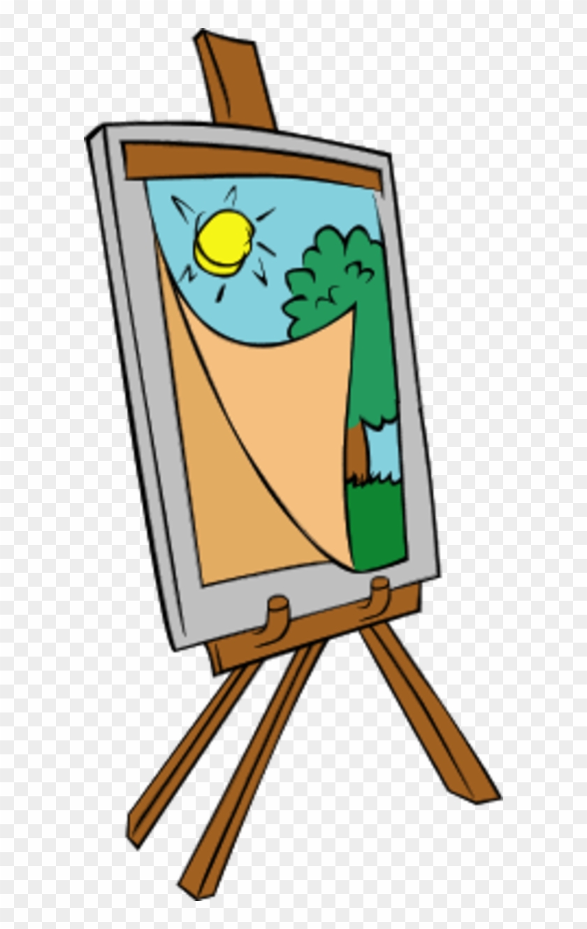 Easel With Kids Painting - Painting On Easel Clipart #113437