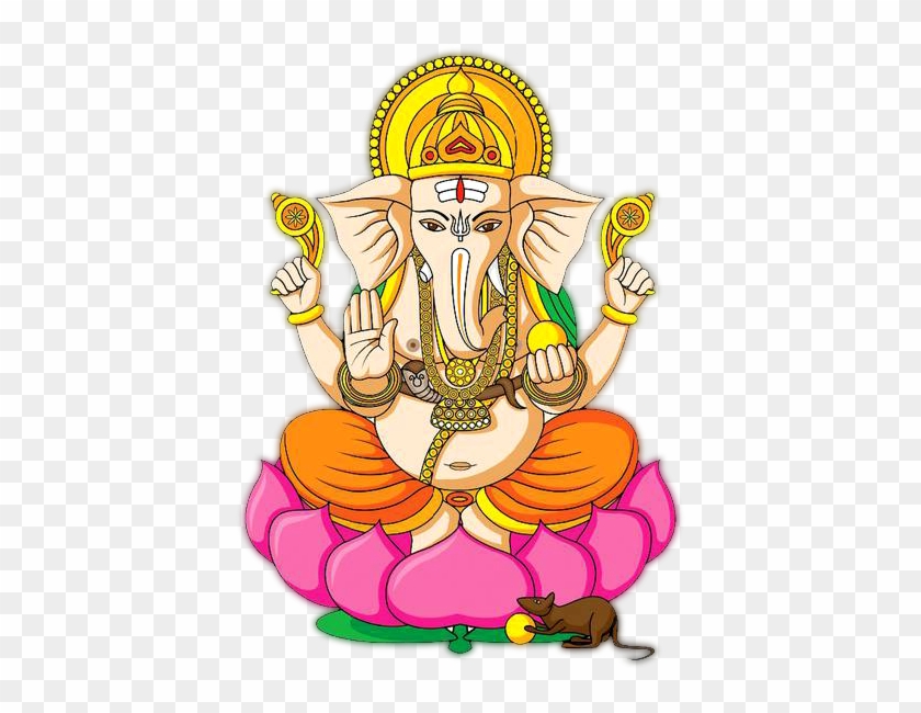 Hindu Clipart God Ganesha - Orange Venue Hint Sarı Mavi Fil Desenli 3d Baskılı #113783