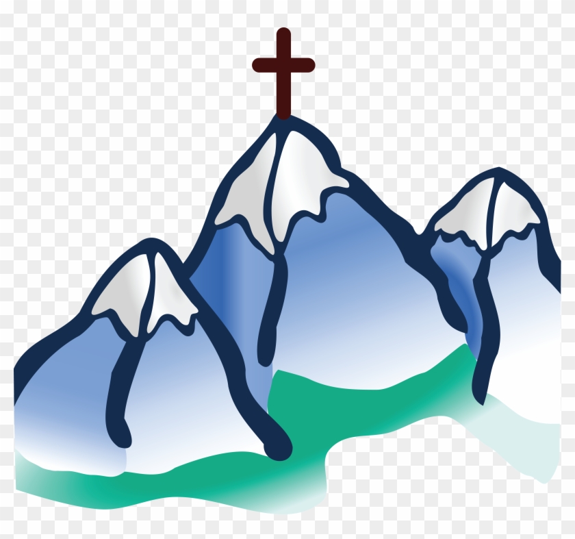 Free Clipart Of A Cross On Mountains - Cross On Mountain Clipart #113827