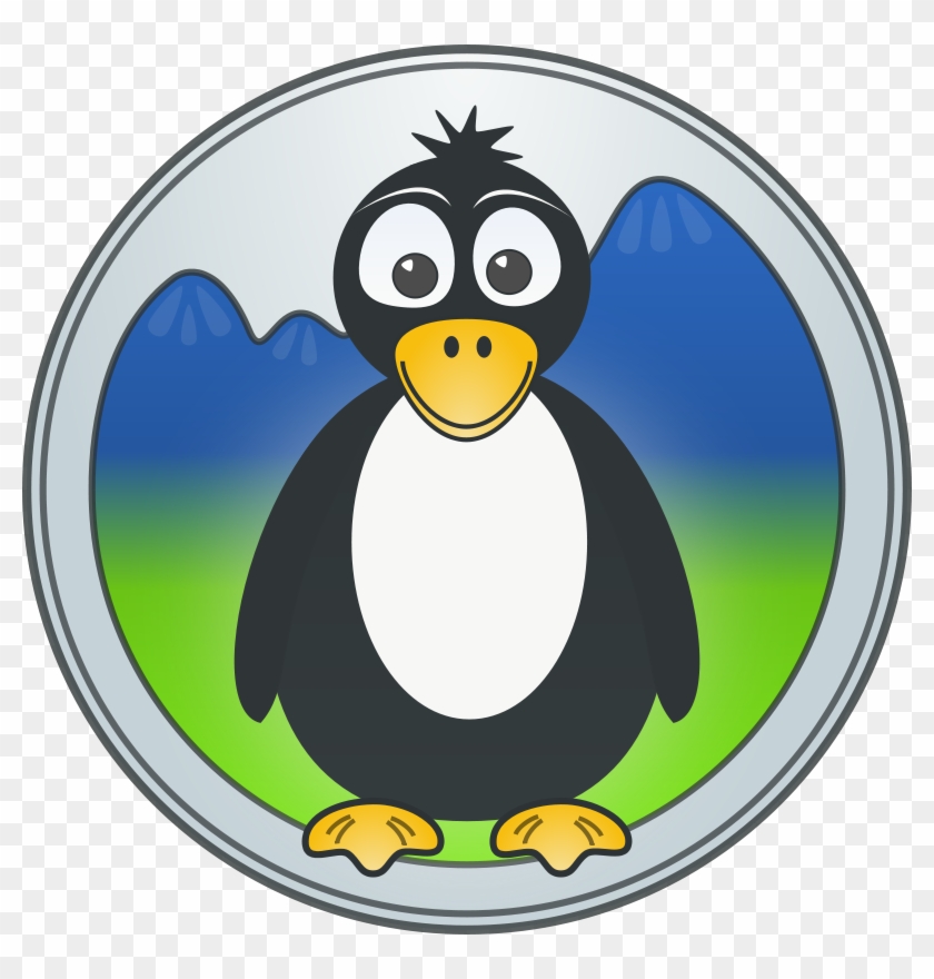 Free Vector Penguin In The Mountains Clip Art - Europe Tees Penguin49 #113879