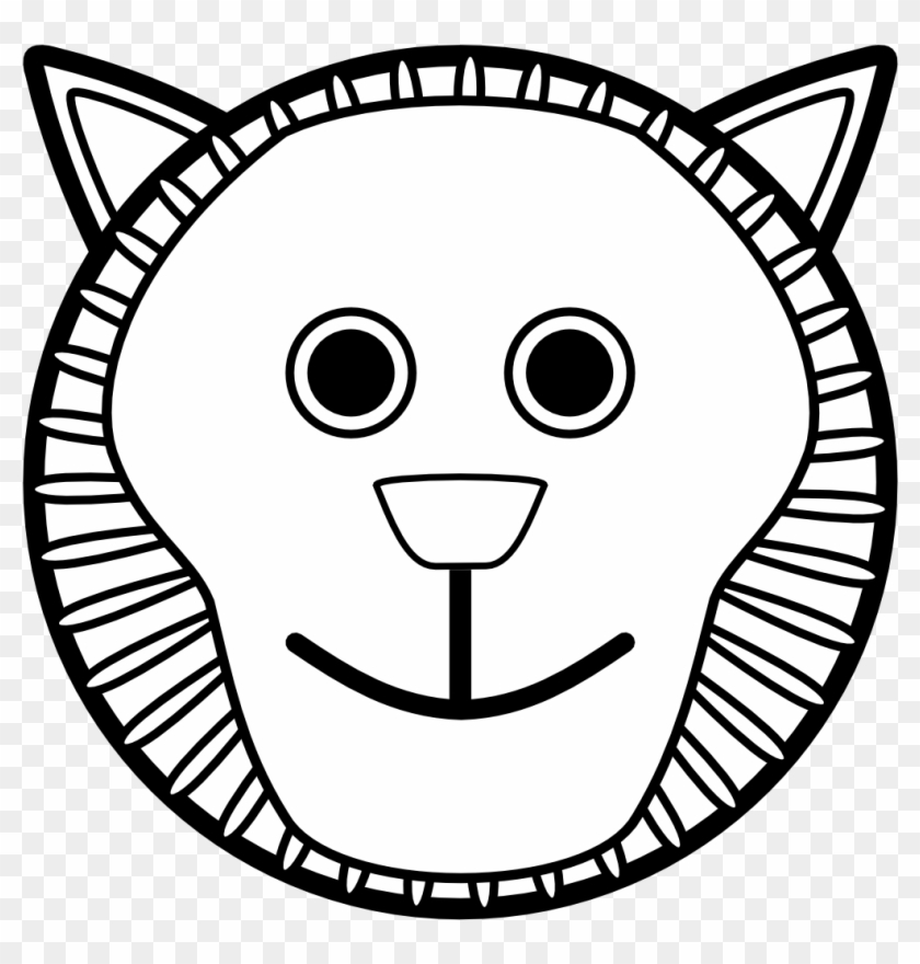 Lion Head Clipart Black And White Clipart Panda - Cat Face For Coloring #113901