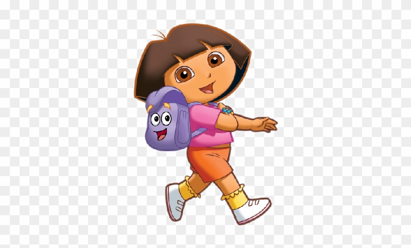 Dora And Happy School Bag Walking To School - Dora The Explorer #114392