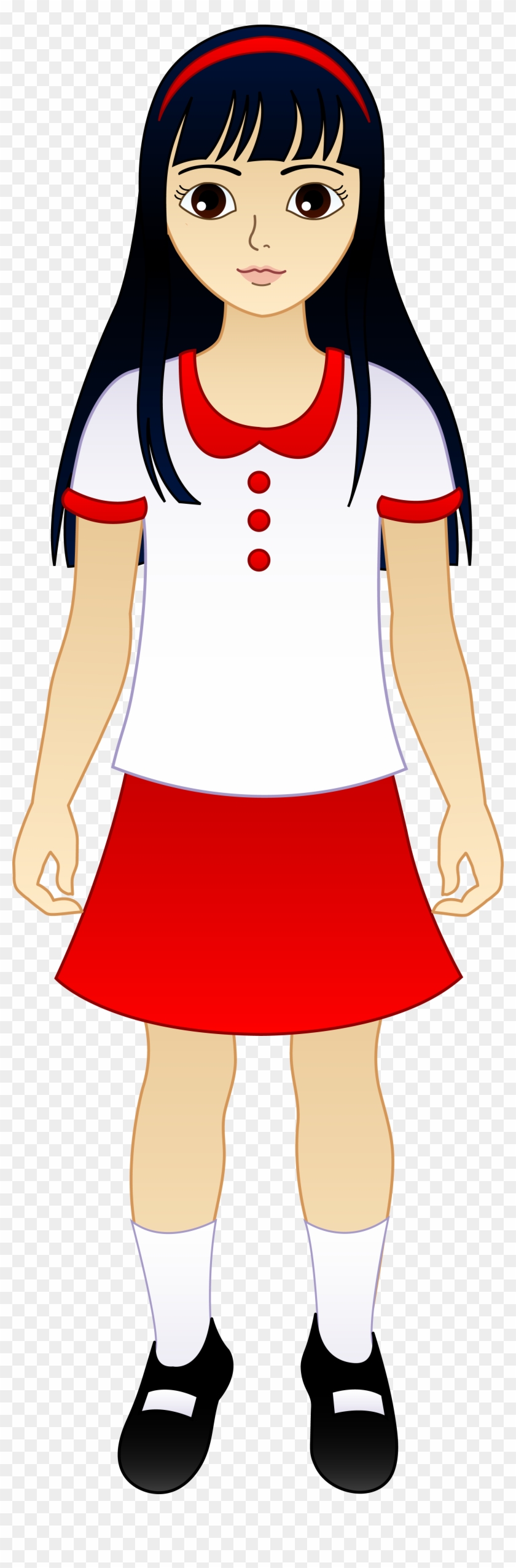 Uniform Clipart Elementary School - Asian Girl Clipart #114465