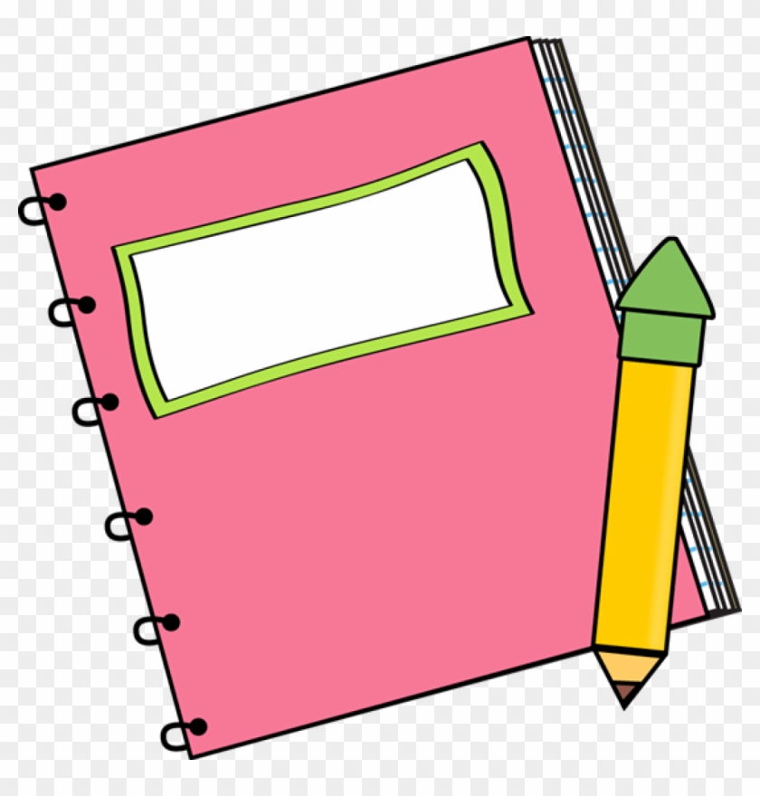 Paper Back School Clipart Pink Clip Art Notebook And Pencil Free Transparent Png Clipart Images Download