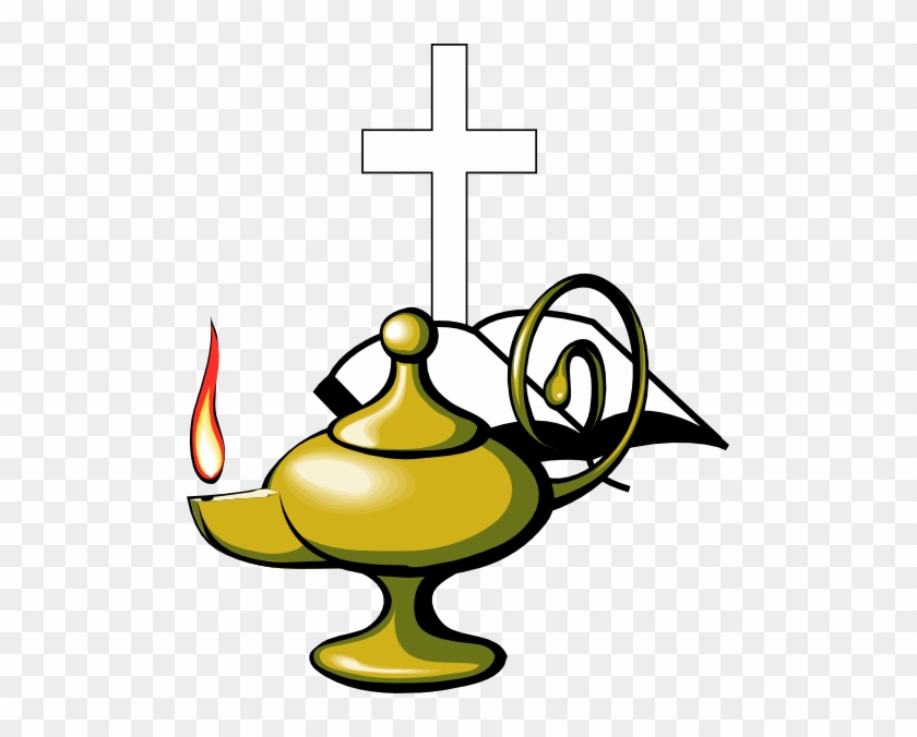 Lamp With Bible And Cross Clip Art - Biblical Oil Lamp Clipart #114543