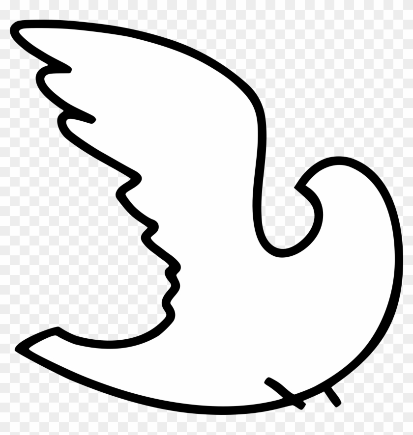 Clipart - Doves Silhouette In White #115003