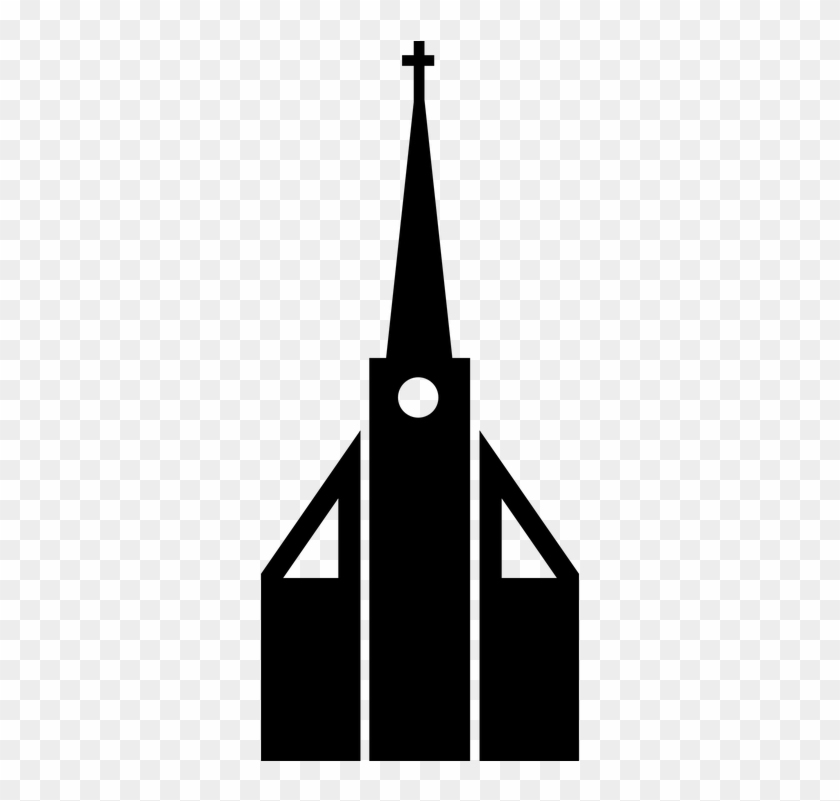 Christian Church Religious Silhouette Simple - Church Silhouette Png #115418