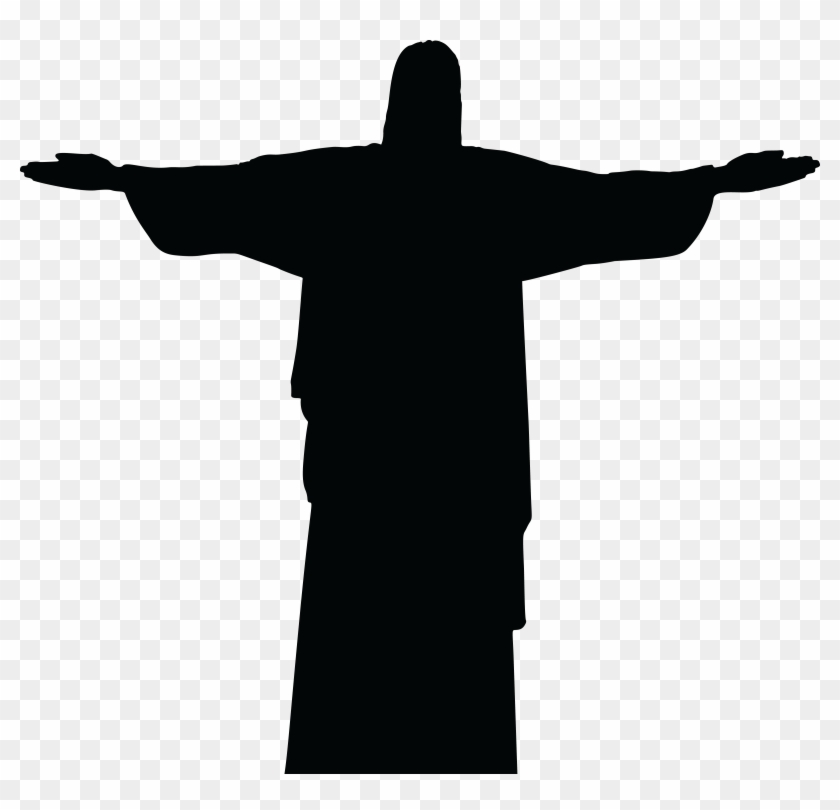 Free Clipart Of A Silhouetted Christ The Redeemer Statue - Christ The Redeemer #115568