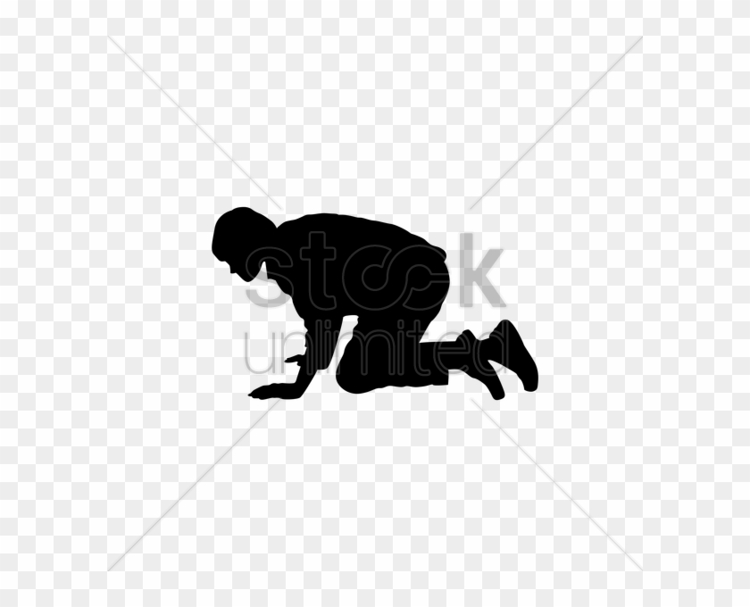 Silhouette Of Man Crawling Clipart - Crawling Man Clipart #115645