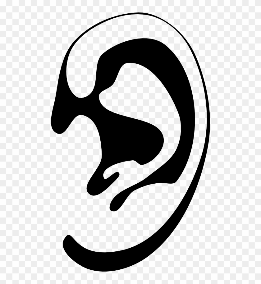 Das Menschliche Ohr Silhouette Stilisiert Clipart - Ear Black And White #115951