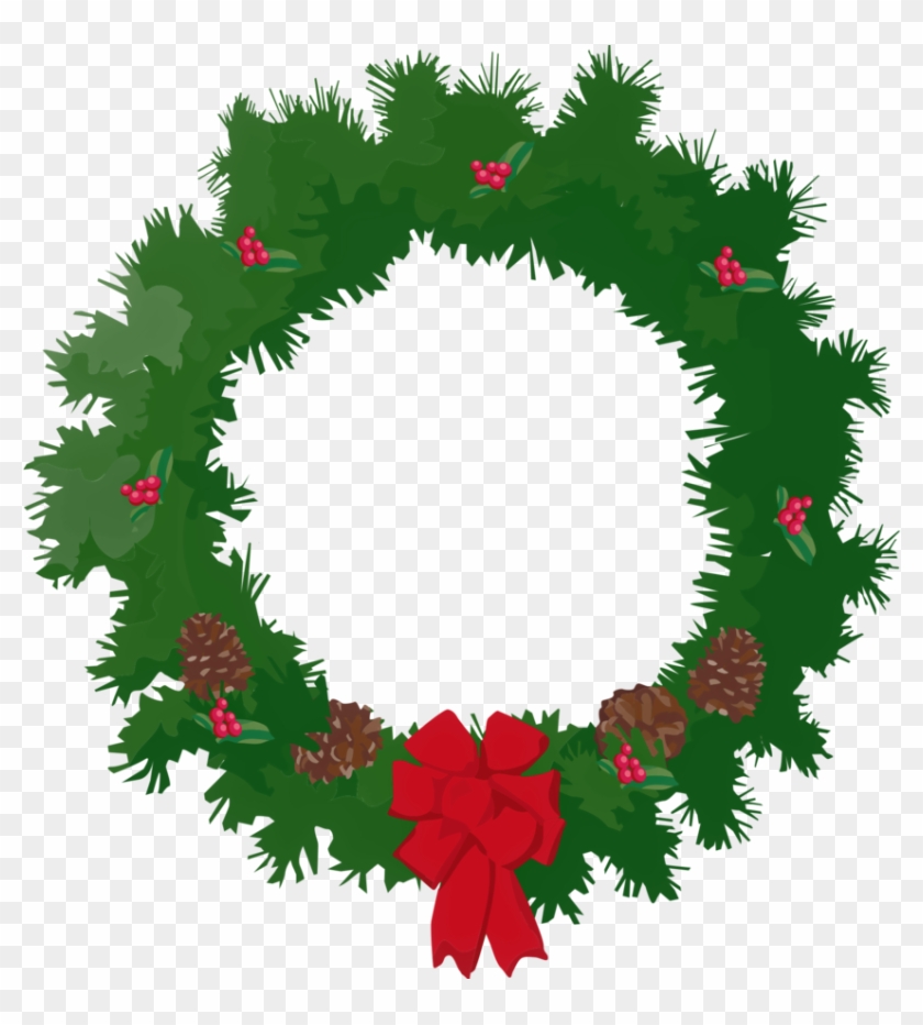 A Christmas Wreath By Thestockwarehouse A Christmas - Merry Christmas Wreath Clip Art #116018