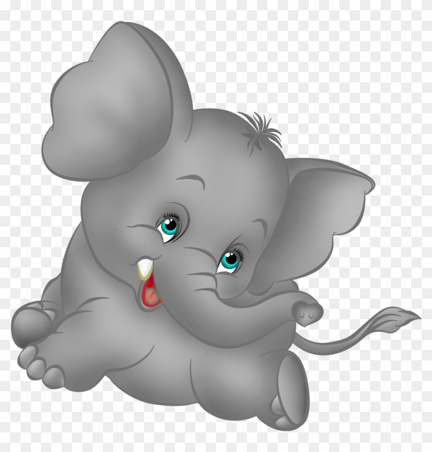 Grey Elephant Cartoon Free Clipart - Cute Baby Elephant Cartoon #116039