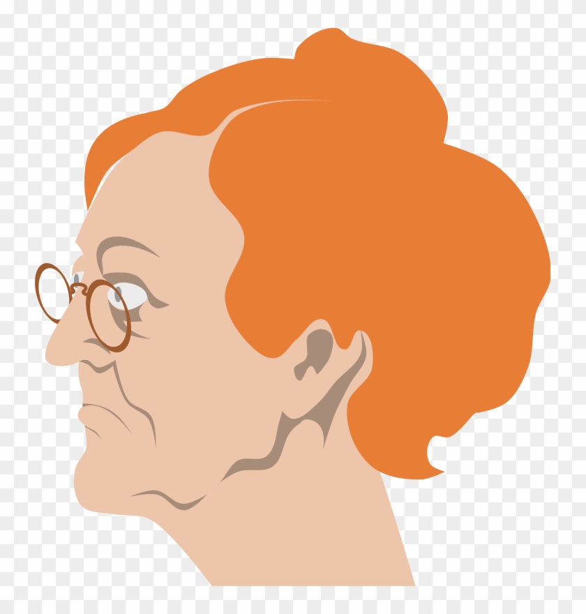 Spinster Grandmother Grandma Stern Spectacles - Grandmother Head Silhouette #116354