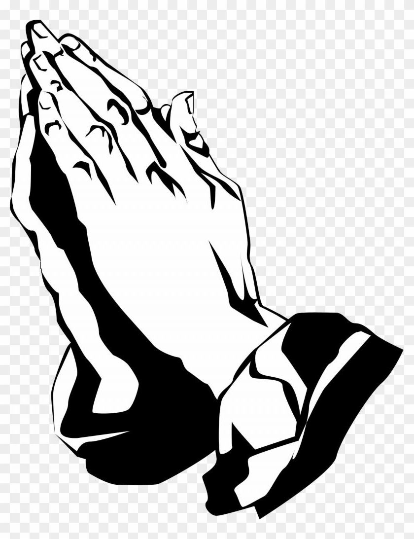 Praying Hands - Praying Hands Clipart Black And White #116434