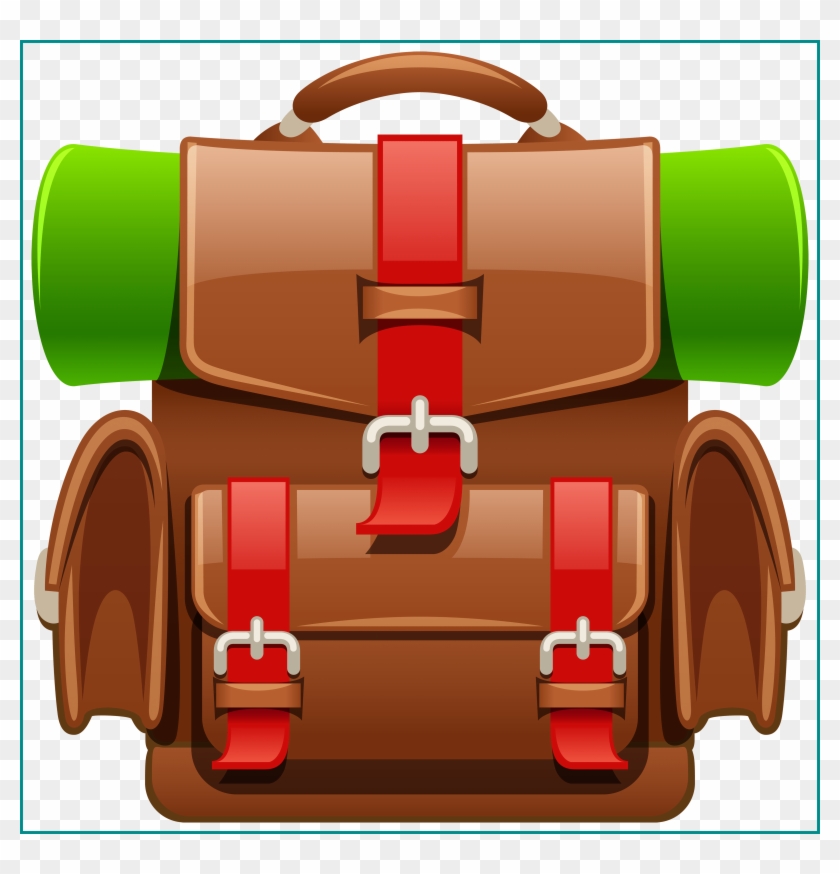 Brown Tourist Backpack Clipart Image - Backpack Png Clipart #116575