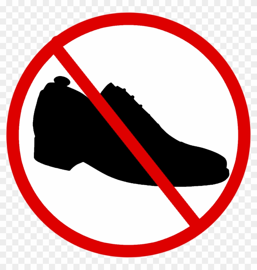 No Homework Clipart - Shoe Not Allowed Sign #116578