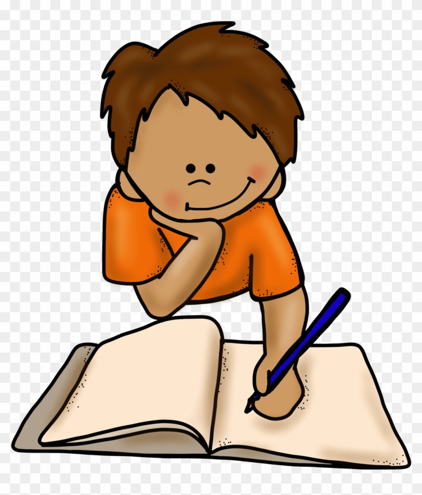 Boy Writing On Floor - Writing Clipart #116689