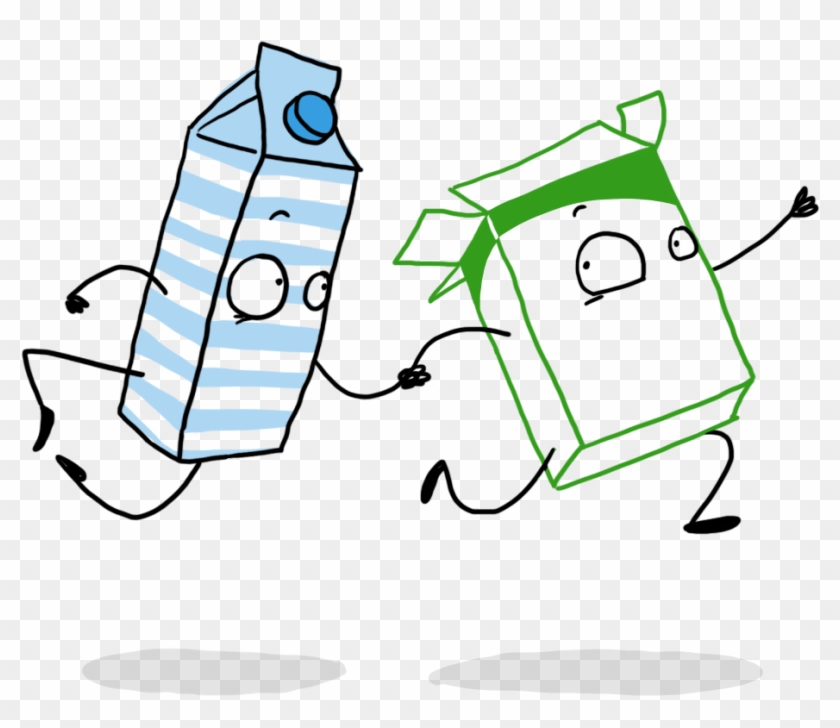 A Drawing Of A Box Of Cereal And A Box Of Milk Walking - Milk #116958