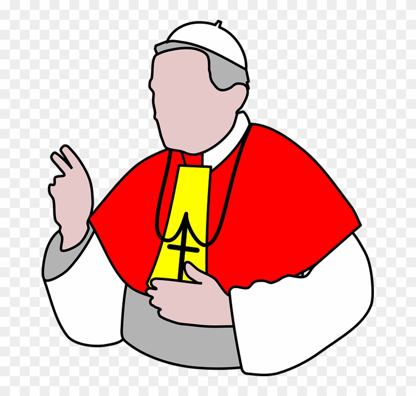 Pope Bishop Priest Catholic Religion Church Cross - Pope Clipart #117212