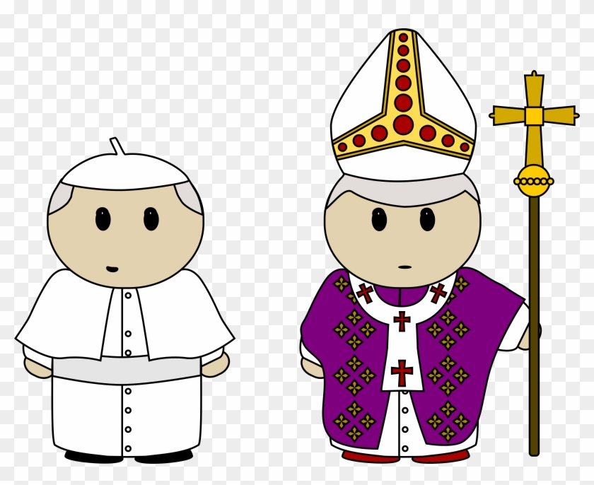 Benedict Cartoon Catholic Church Clothes Cross - Pope Clipart #117221