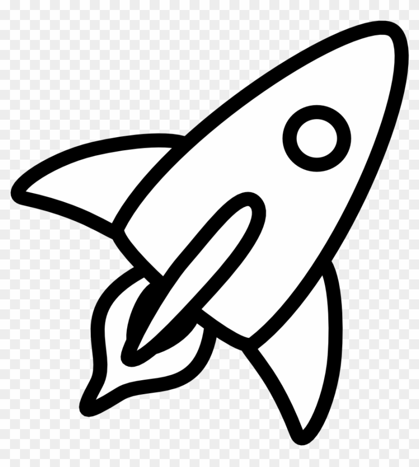 Science - Tools - Clipart - Black - And - White - Black And White Rocket #117224
