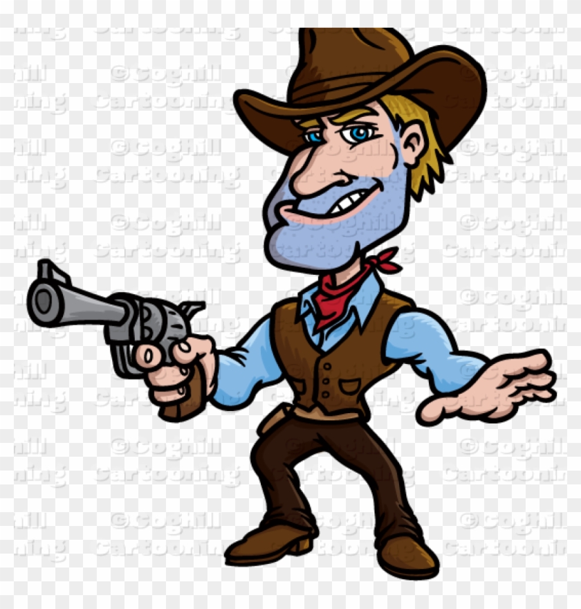 Free Cowboy Clipart Cartoon Gunslinger Cowboy Clip - Cowboy #117436