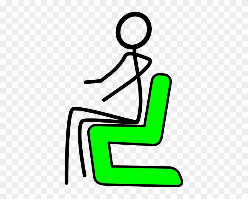 Chair Green Clip Art - Stick Figure Sitting Down #117867.